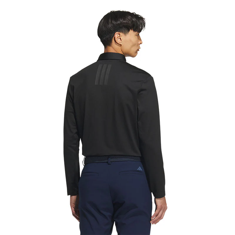 ADIDAS Men's Long Sleeve Polo (Black) - Image 2