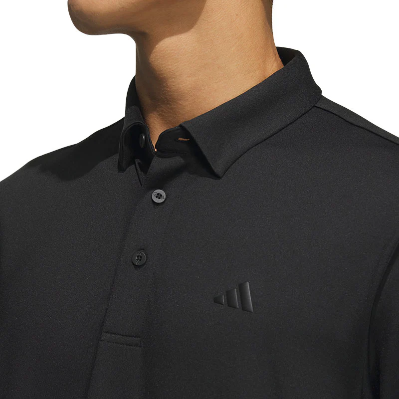 ADIDAS Men's Long Sleeve Polo (Black) - Image 3