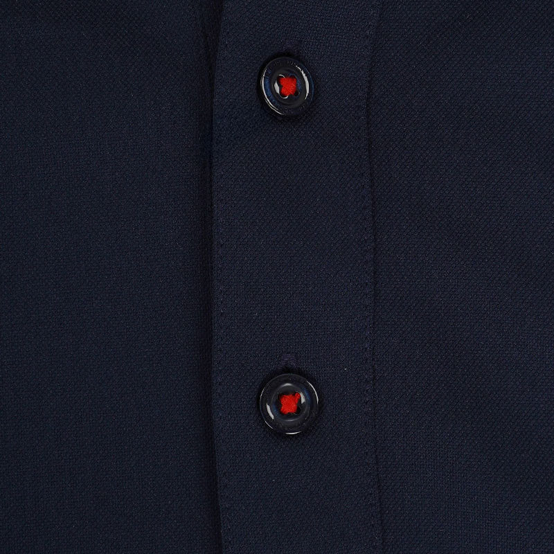 LE COQ SPORTIF GOLF Basic Button-Down Men's Long-Sleeve Polo (Navy) - Image 3