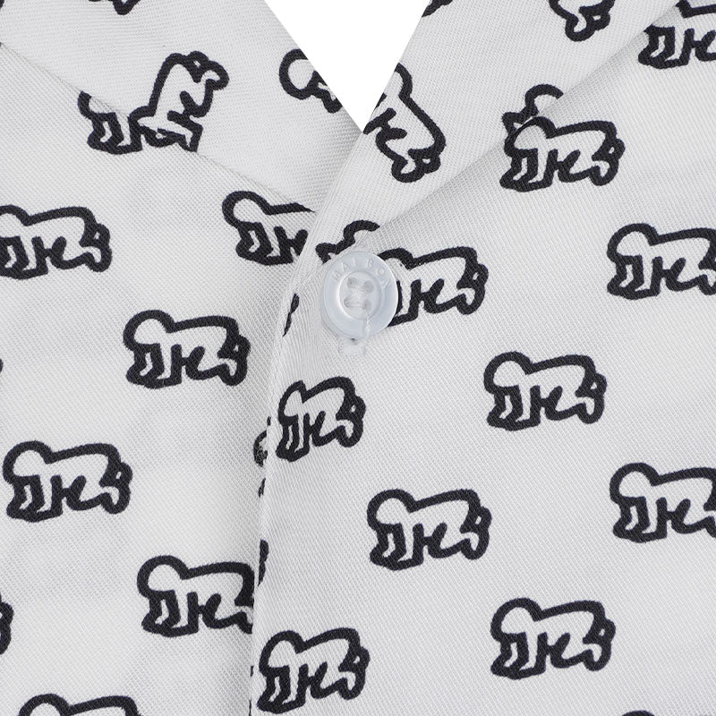 MALBON GOLF x Keith Haring Camp Men's Shirt (White) - Image 3