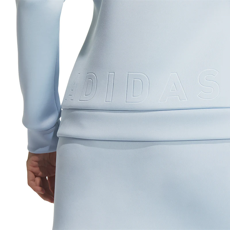 ADIDAS 3D Deboss Knit Women's Hoodie (Blue) - Image 4