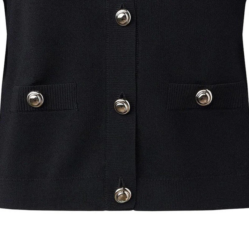 MALBON GOLF Amelia Women?s Knit Cardigan (Black) - Image 4