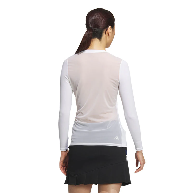 ADIDAS Mesh-Back Women's Long Sleeve Baselayer (White) - Image 2