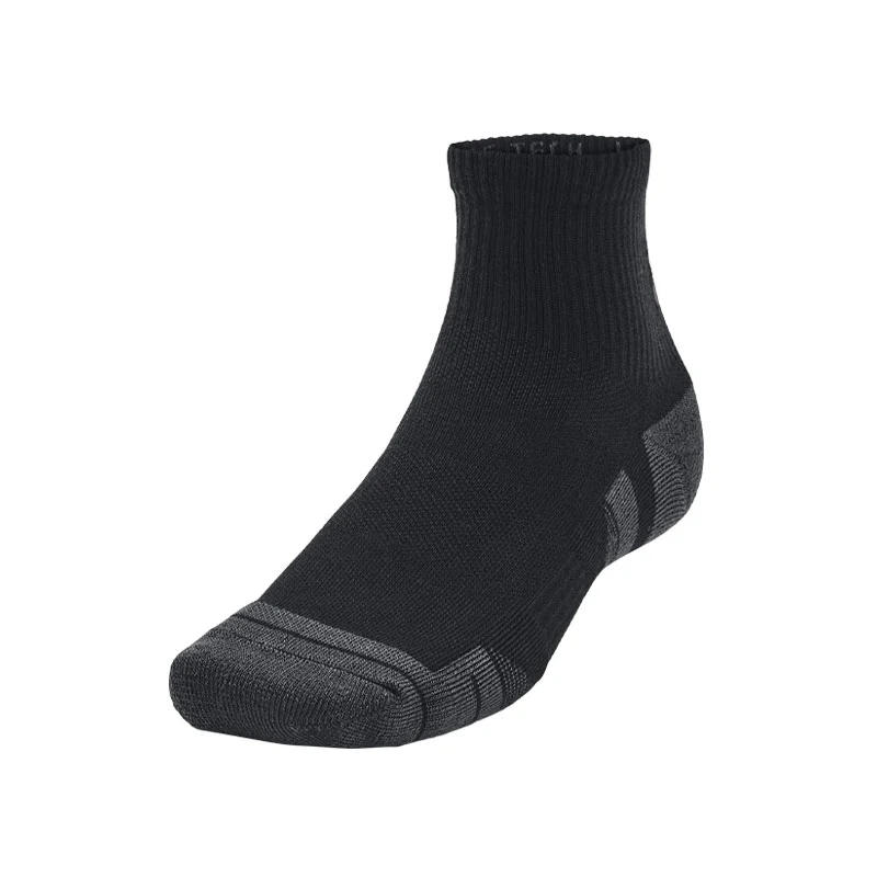 UNDER ARMOUR Performance Tech 3-Pack Unisex Quarter Socks (Black/Grey) - Image 2