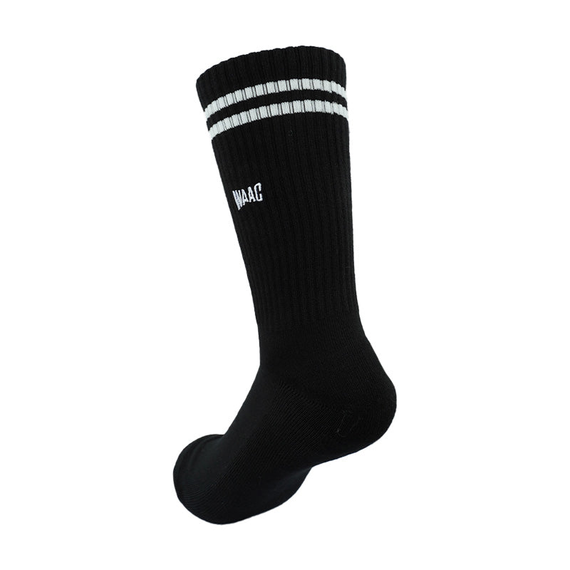 WAAC Stripe Men's Crew Socks (Black) - Image 2