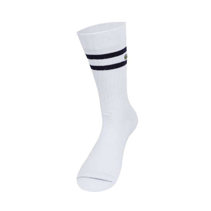 LACOSTE Ribbed Cotton Socks (Navy/Flour)