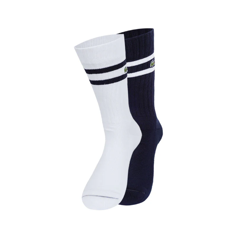 LACOSTE Ribbed Cotton Socks (Navy/Flour) - Image 3