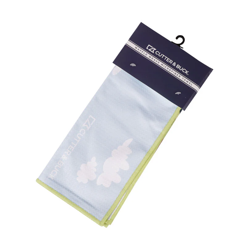 CUTTER & BUCK Waffle Weave Microfiber Towel (Blue/Green) - Image 3