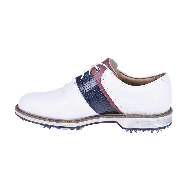 FOOTJOY Premiere Series Packard Men's Spiked Shoes (White/Navy/Red) - Image 2