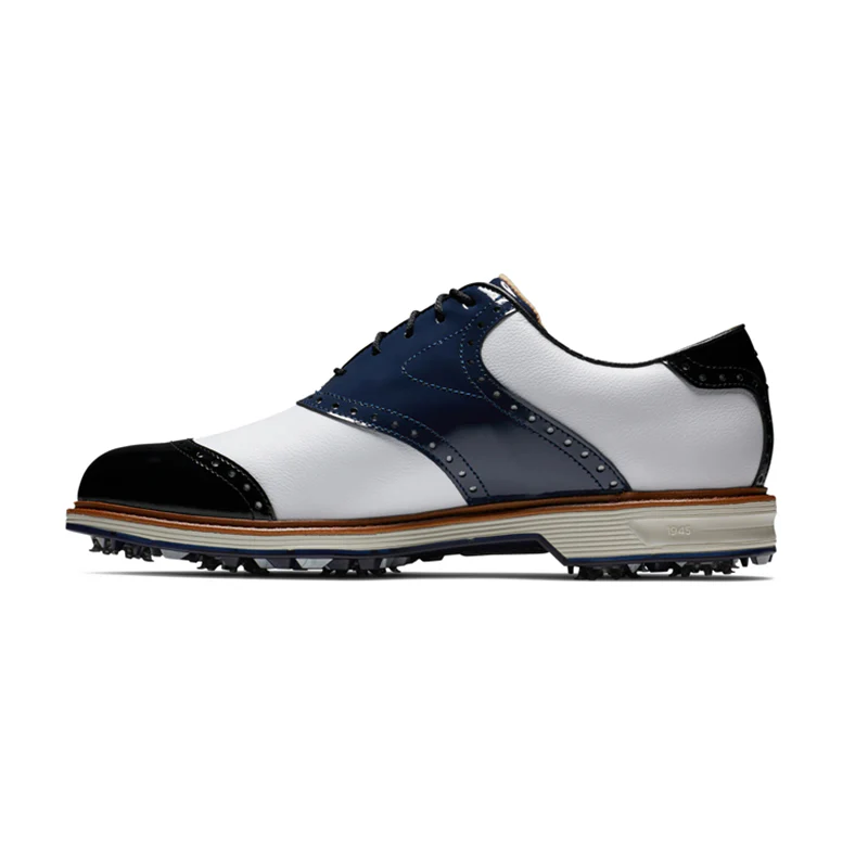FOOTJOY Premiere Wilcox Men's Spiked Shoes (White/Navy) - Image 2