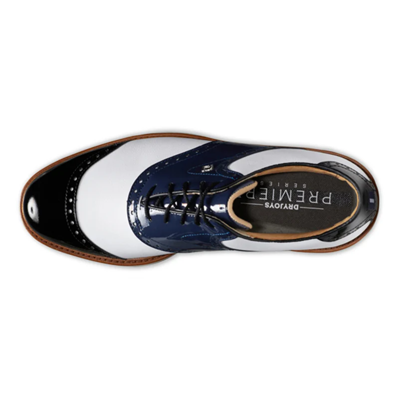 FOOTJOY Premiere Wilcox Men's Spiked Shoes (White/Navy) - Image 3