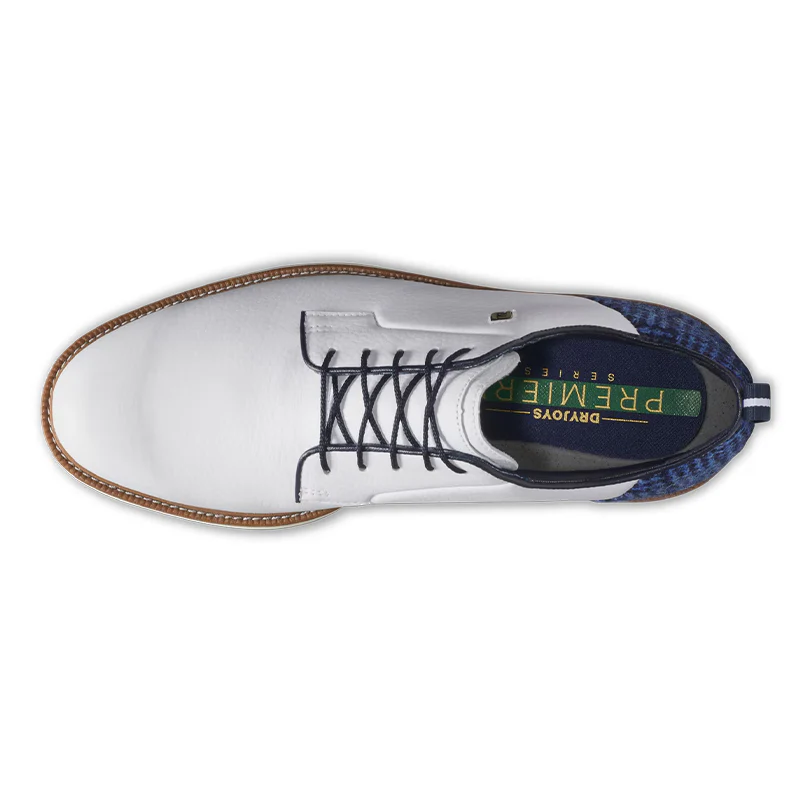 FOOTJOY Haris Tweed Field The Open Men's Spiked Shoes (White/Blue) - Image 5