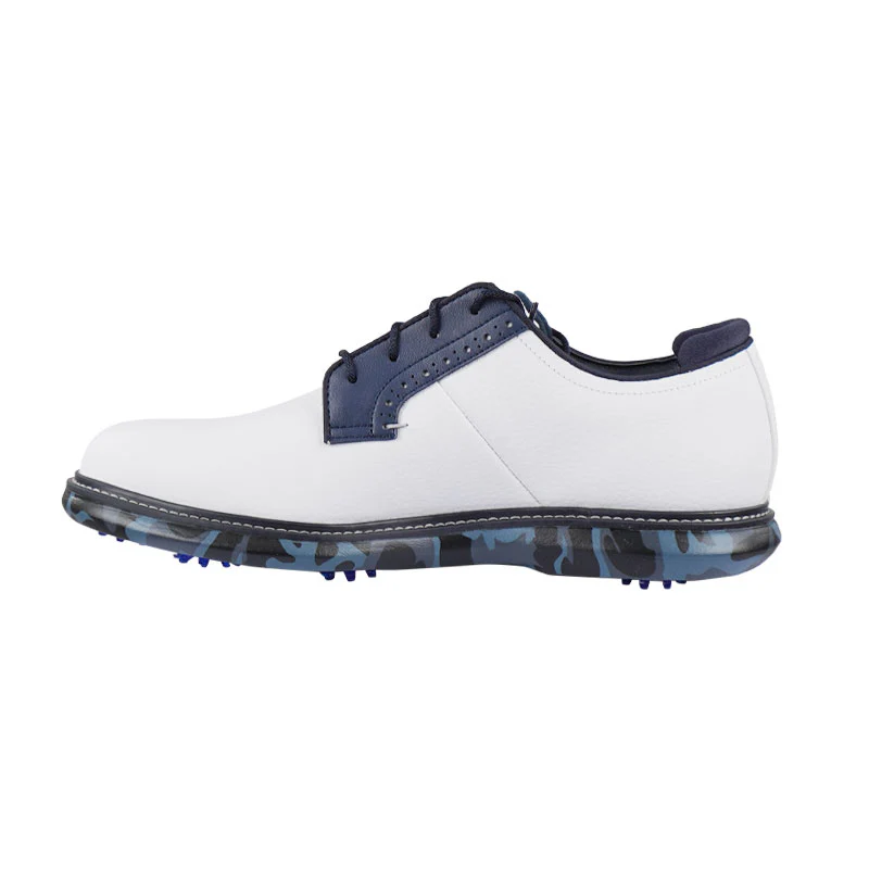 FOOTJOY Traditions Blucher Men's Spiked Shoes (White/Navy/Multi) - Image 2