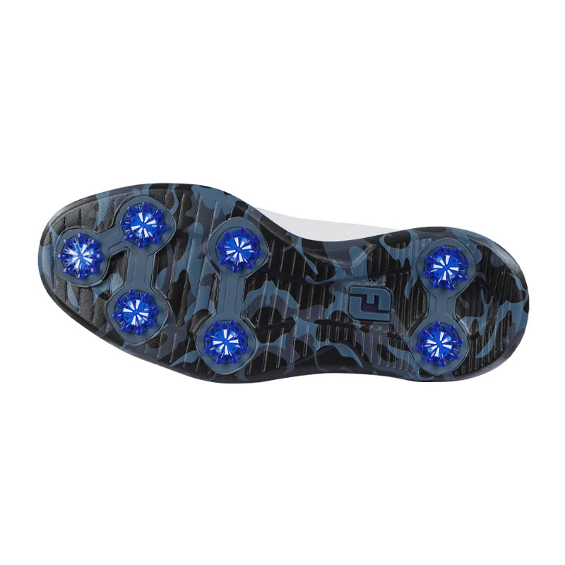 FOOTJOY Traditions Blucher Men's Spiked Shoes (White/Navy/Multi) - Image 4
