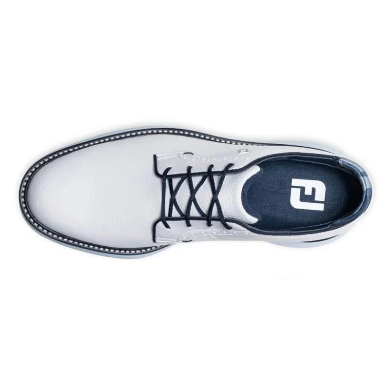 FOOTJOY Traditions Men's Spikeless Shoes (White/Navy/Blue) - Image 3