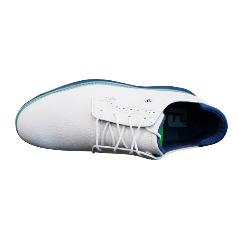 FOOTJOY Traditions Men's Spiked Shoes (White/Navy/Blue) - Image 3