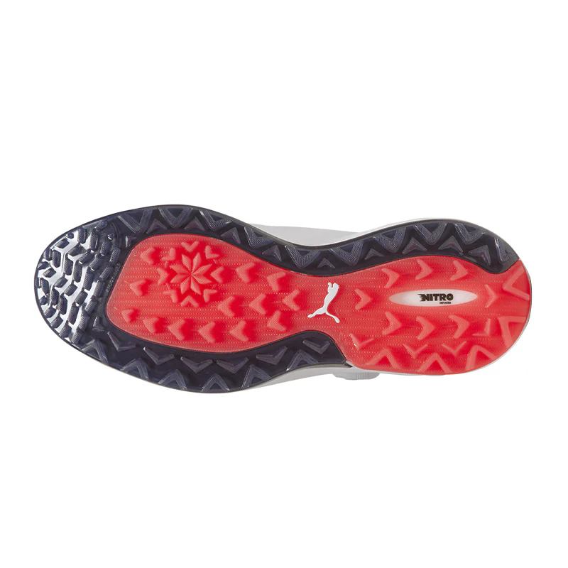 PUMA ALPHACAT Nitro Disc Men's Spikeless Shoes (White/Red/Navy) - Image 4