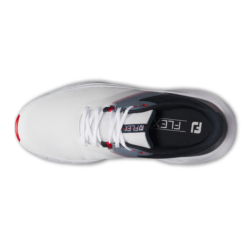 FOOTJOY Flex SL Men's Spikeless Shoes (White/Navy/Red) - Image 3