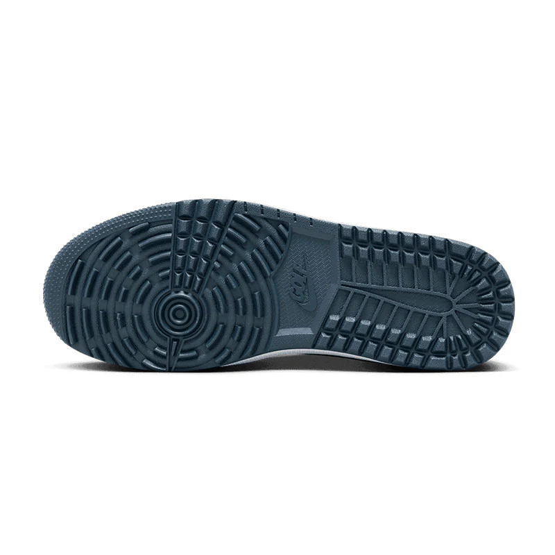 NIKE Air Jordan 1 Low Men's Spikeless Shoes (White/Navy) - Image 4