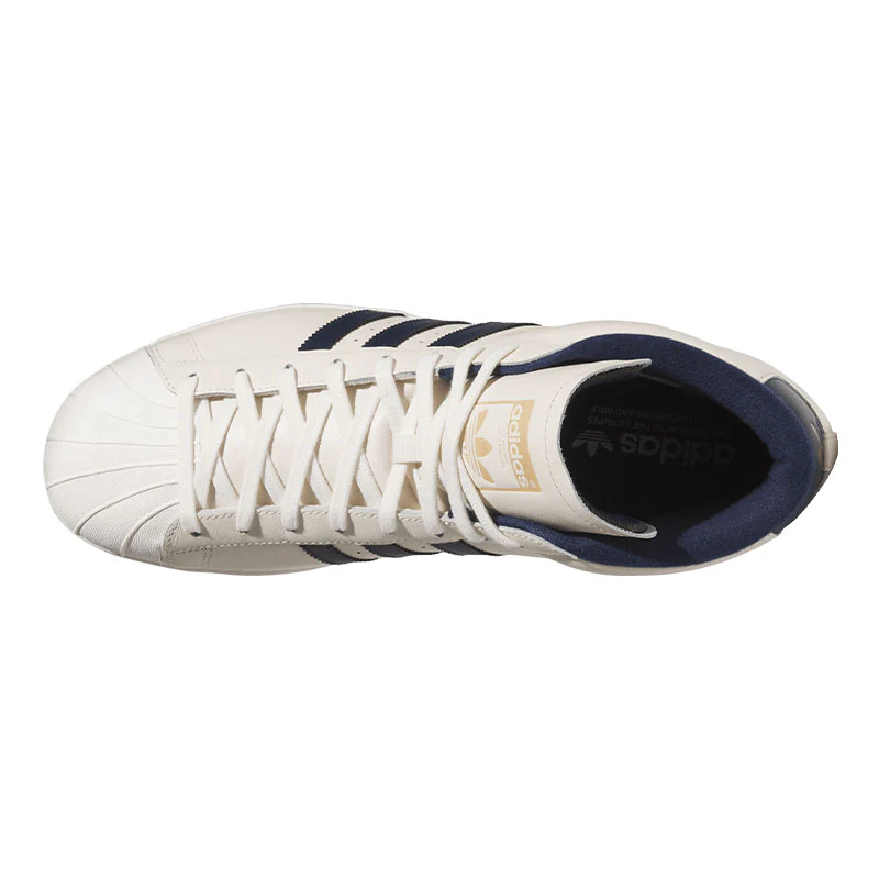 ADIDAS Originals Pro Model Midcut Unisex Spikeless Shoes (White/Indigo/Gold) - Image 3