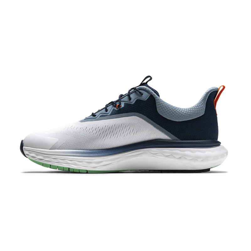 FOOTJOY Quantum Textile Men's Spikeless Shoes (White/Blue/Green) - Image 2
