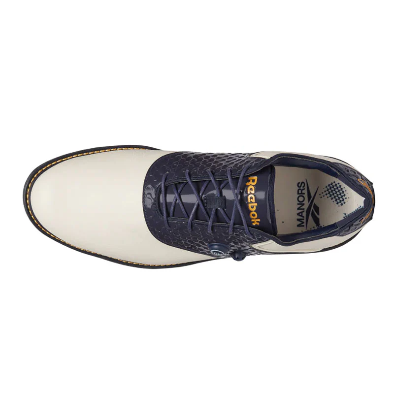MANORS x Reebok OG Pump Golf Men's Spikeless Shoes (Beige/Navy) - Image 3