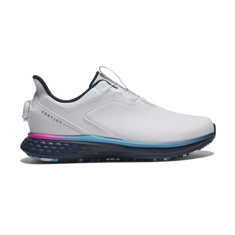 FOOTJOY FJ Pulse Men's BOA Spiked Shoes (White/Navy/Pink)