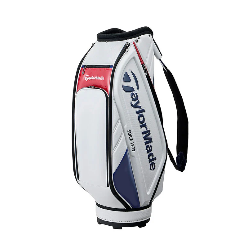 TAYLORMADE 9.5" Auth-Tech Cart Bag (White/Navy/Red) - Image 2