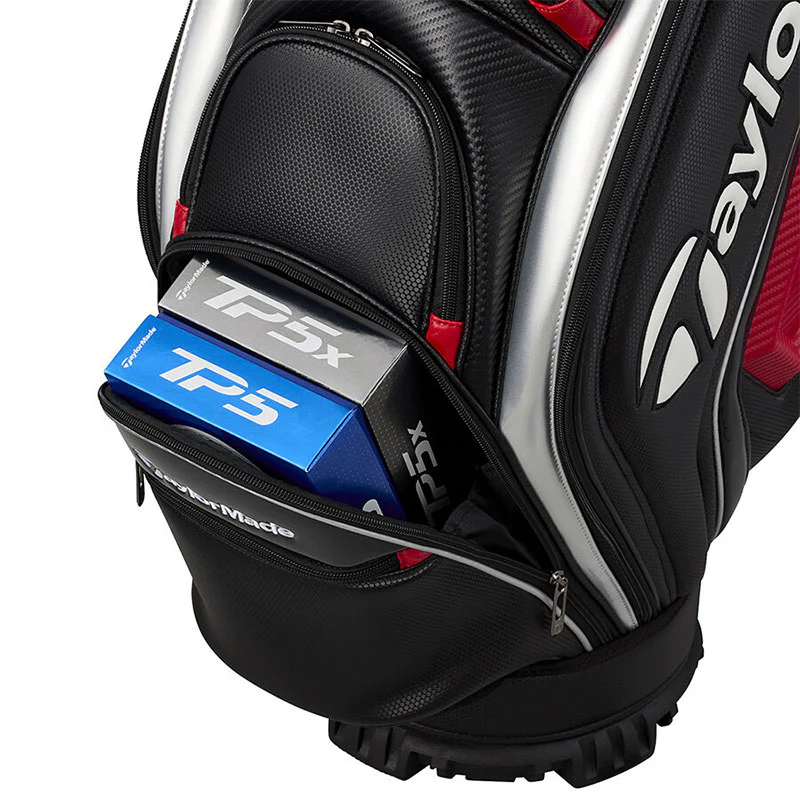 TAYLORMADE 9.5" Auth-Tech Cart Bag (Black/Red) - Image 3
