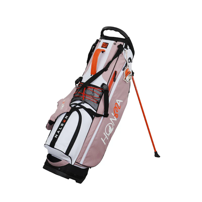 HONMA x Malbon Golf Performance 9" Stand Bag (Pink/White/Black)