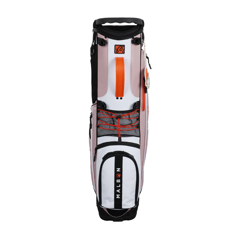 HONMA x Malbon Golf Performance 9" Stand Bag (Pink/White/Black) - Image 3
