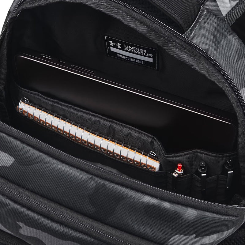 UNDER ARMOUR Hustle 6.0 Backpack (Black/Black/Gold) - Image 3