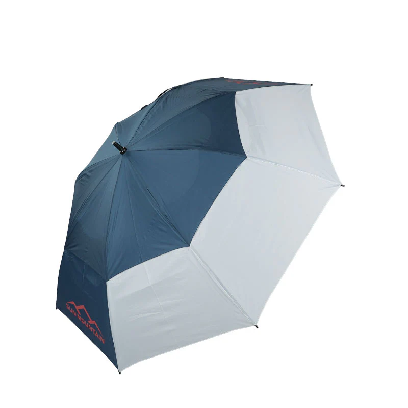 SUN MOUNTAIN 68" Double Canopy Umbrella (Navy/White/Red) - Image 2