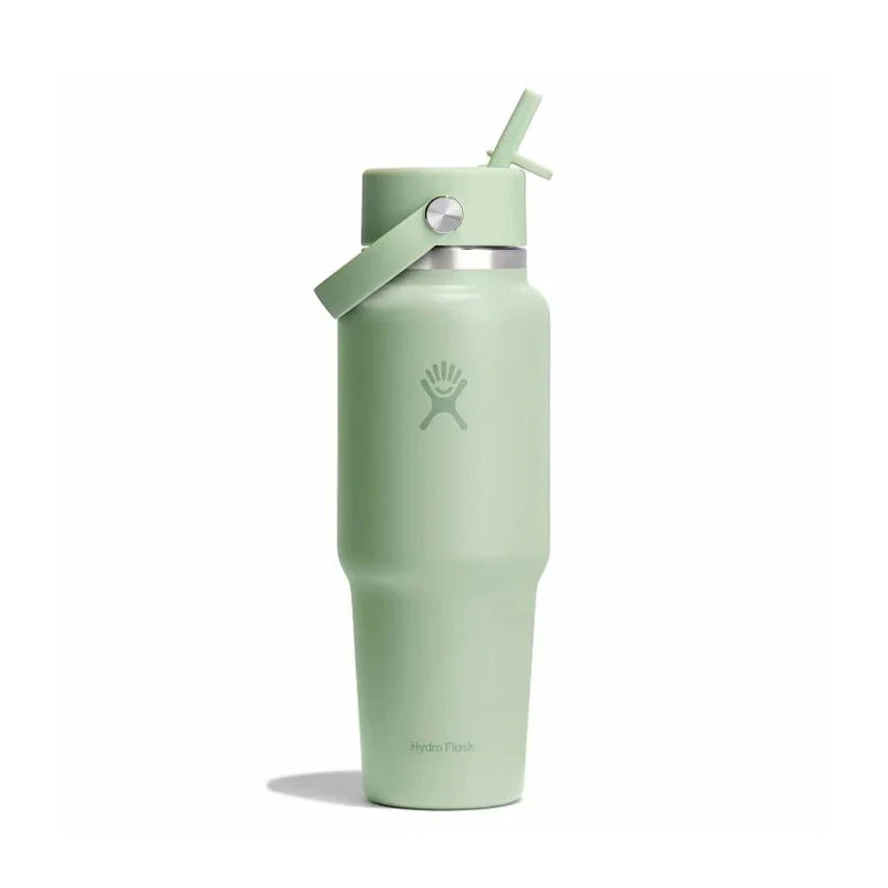 HYDRO FLASK Wide Mouth Travel Bottle With Flex Straw Cap 32oz (Aloe)